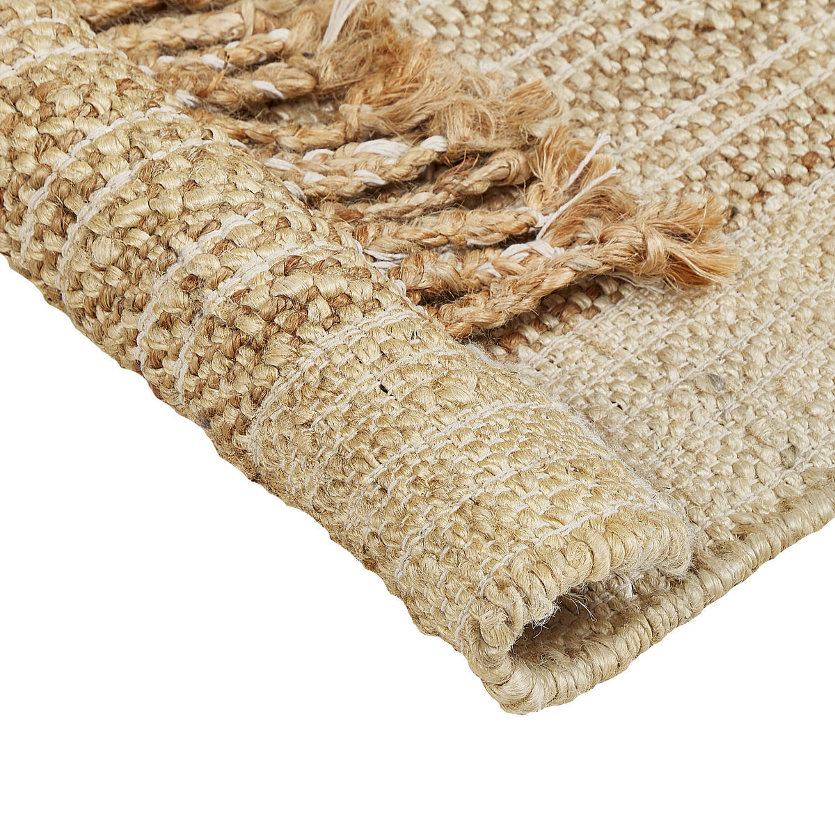 TEPPICH geflochten Ortaoba 200/140 cm - Beige, Naturmaterialen (140/200cm) - Beliani