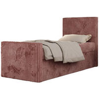 MLÁDEŽNÍ POSTEL TILIO DUO 90/200 - Světle růžová Manšestr - H3 - Pravá - růžová, textil (90/200cm) - MKS