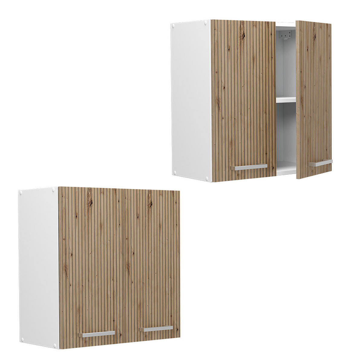 HÄNGESCHRANK R-Line Artisan-Eiche 60 cm - Weiß/Eiche Artisan, Holzwerkstoff (60/60/31cm) - Vicco