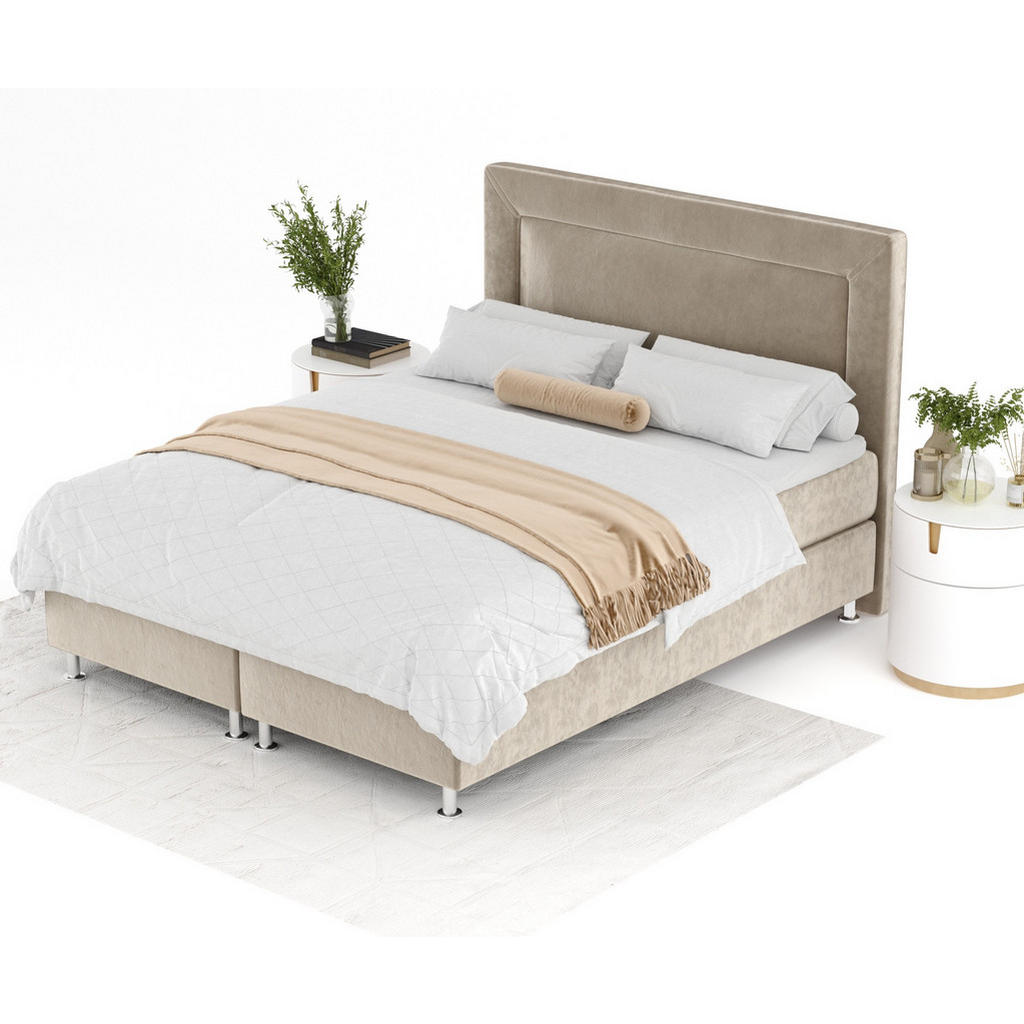 Thumbnail - Maison de Reve Boxspringbett, Beige, Textil, Buche, Kiefer, H3, Höhe ca. 21 cm, 180x200 cm, Oeko-Tex® Standard 100, FSC ...