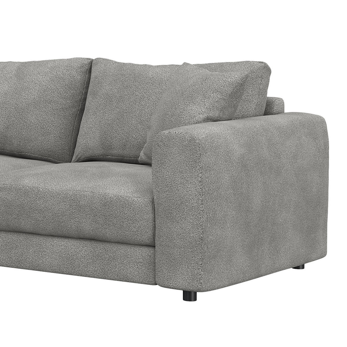 ECKSOFA mit Longchair - Schwarz/Grau, Kunststoff/Textil (286/183cm) - home24