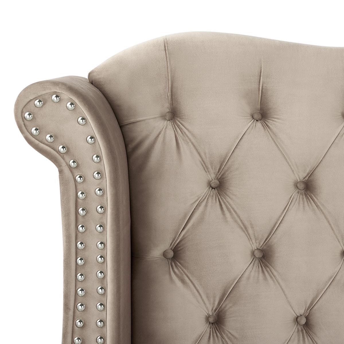 POLSTERBETT 180/200cm Taupe Ayette - Taupe, Textil (180/200cm) - Beliani