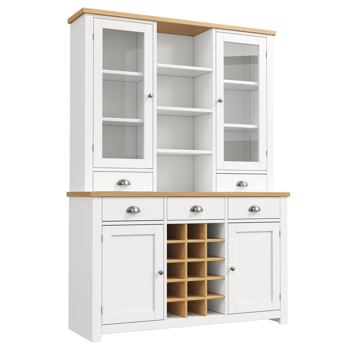 BUFFETSCHRANK Soft-Close Weiß 120/40/185 cm - Weiß, Holz (120/185/40cm) - PANGIVO