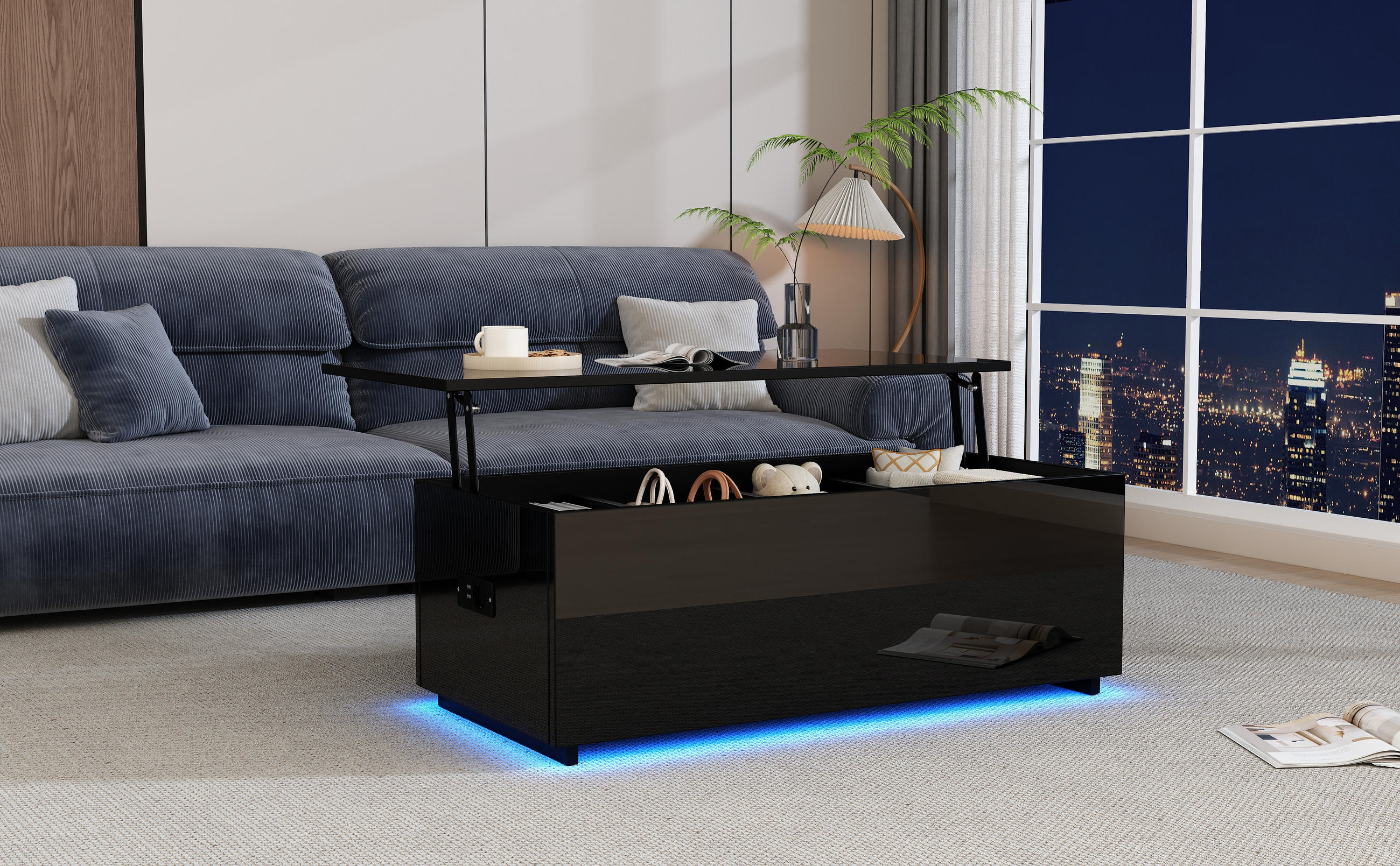 COUCHTISCH Black 100/50/35 cm - Schwarz, Holz (100/50/35cm) - Urban Meuble