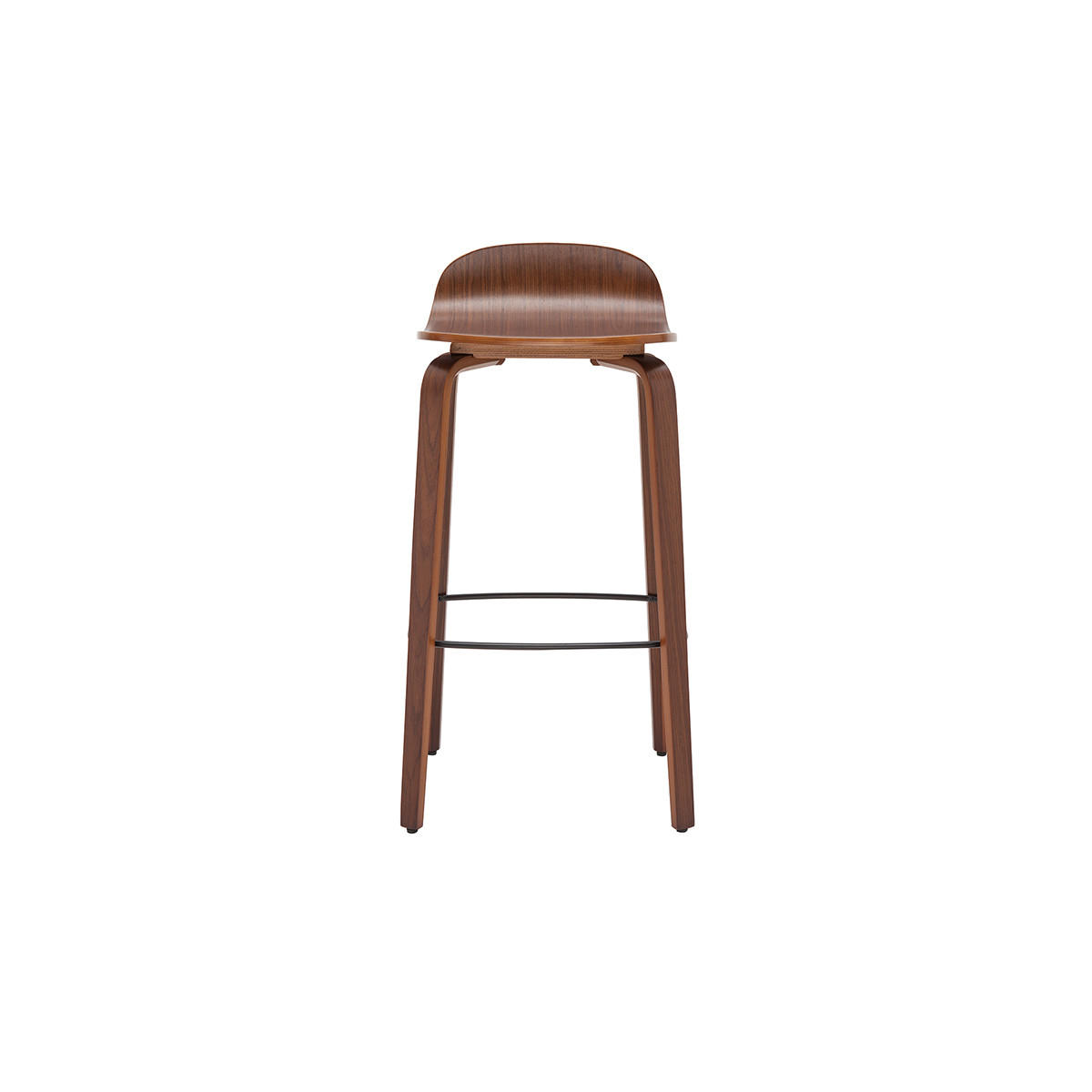BARHOCKER Walnuss H68 cm 2er-Set OBRA - Braun, Holz (44/80.5/40cm) - Miliboo