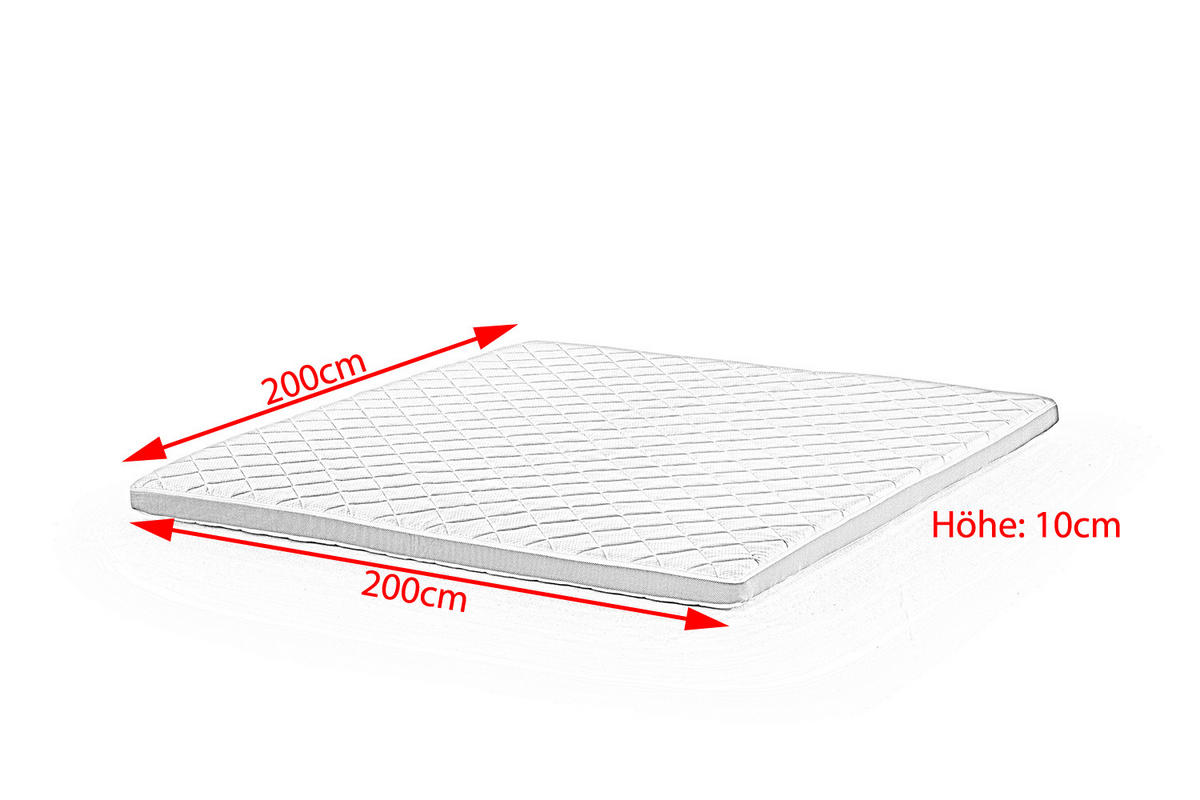 TOPPER KARO-KLIMA GEL-SCHAUM SOLO Weiß - Weiß, Textil (200/200cm) - KAWOLA