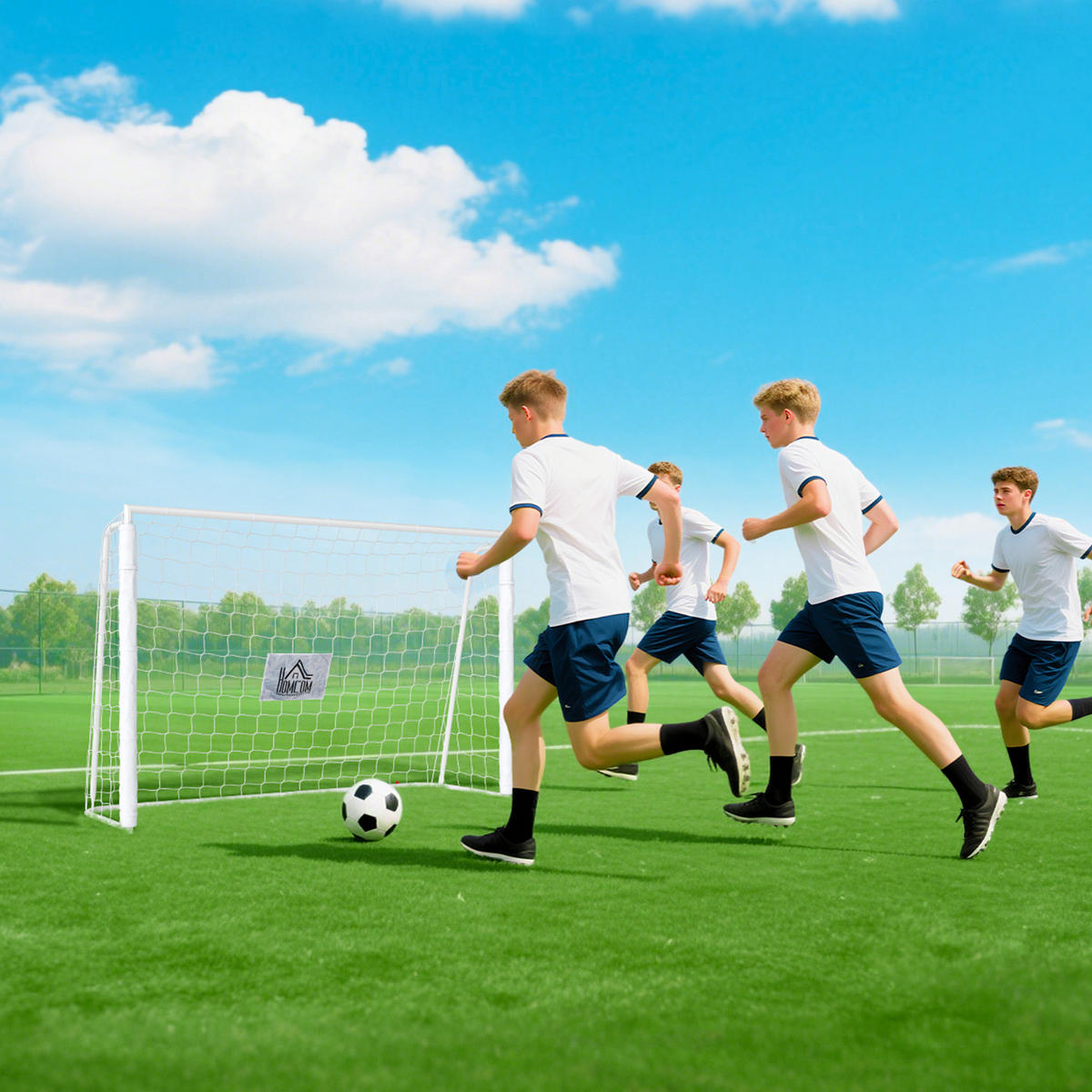 FUSSBALLTOR DE-18608 Trainings- & Spieltor 186x123 cm Weiß - Weiß, Metall (62/186cm) - ComfortXL