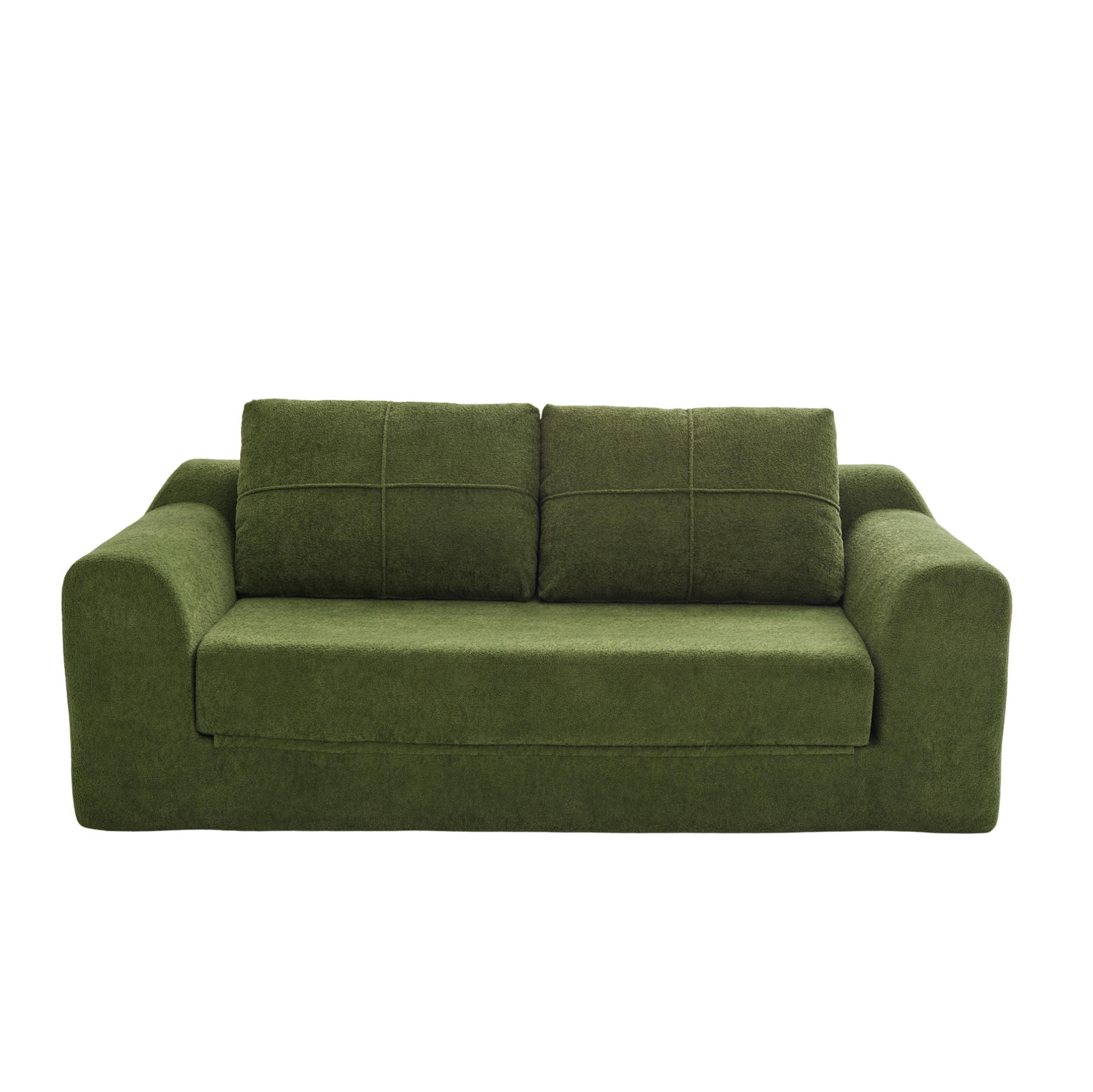 SCHLAFSOFA 179/95/79 cm 2-in-1 klappbar aus Stoff mit Armlehnen, Armeegrün - Grün, Textil (178/61.5/96cm) - Redom