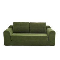 SCHLAFSOFA 179/95/79 cm 2-in-1 klappbar aus Stoff mit Armlehnen, Armeegrün - Grün, Textil (178/61.5/96cm) - Redom