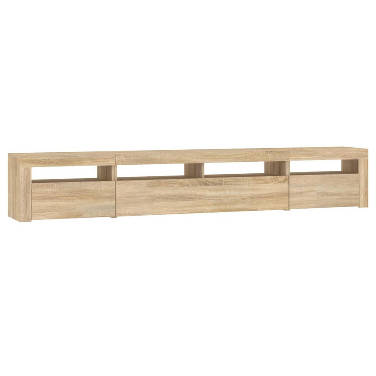 LOWBOARD mit Led-Leuchten 240/35/40 cm aus Holzwerkstoff in Sonoma-Eiche Dekor - Sonoma Eiche, Holz (240/40/35cm) - vidaXL