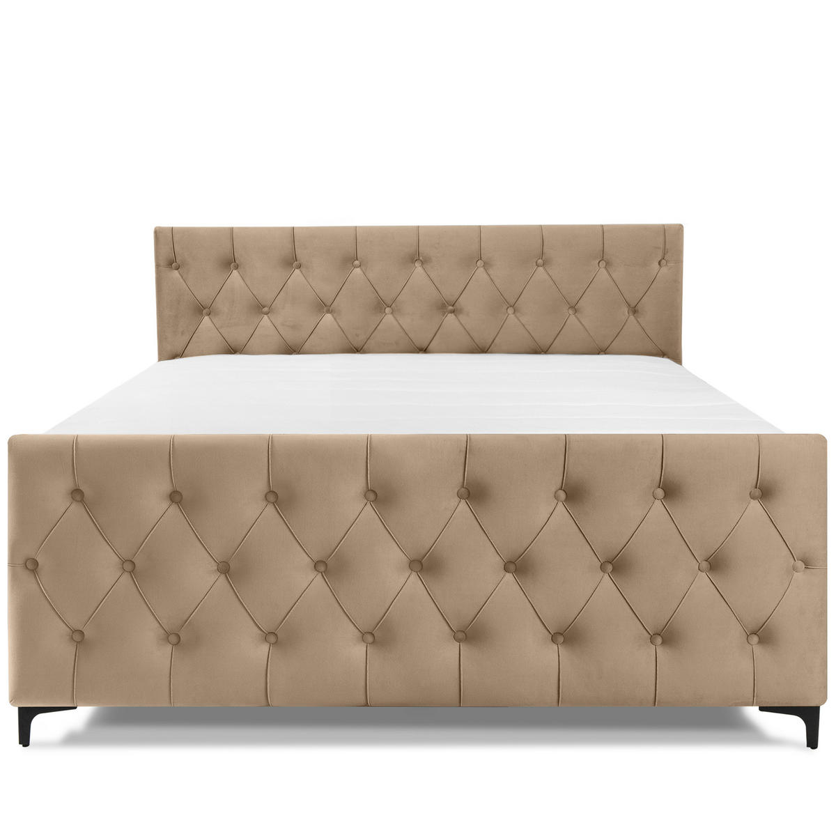 POLSTERBETT ARDEA, Dunkelbeige - Hellbraun/Schwarz, Holz/Holzwerkstoff (160/200cm) - KONSIMO®