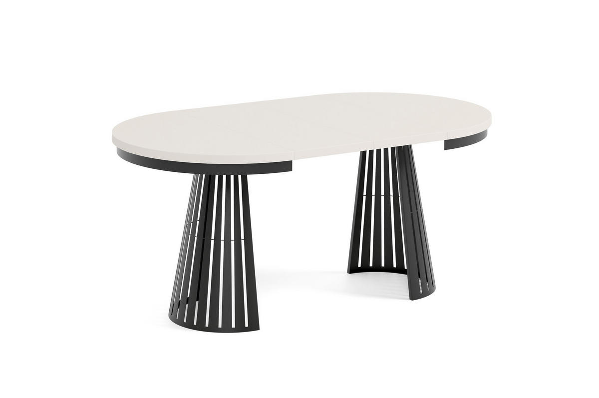 ESSTISCH Cone Bis - Kaschmir/Schwarz, Holzwerkstoff/Metall (100/100/76cm) - Meblini