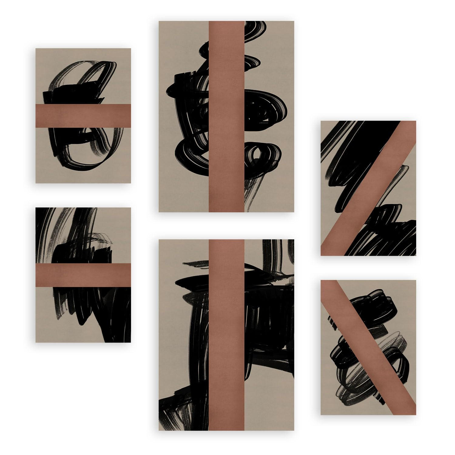 POSTER Set Mit 6 Utopisches Handwerk In Form Abstracts Ästhetische Dekorative Gemälde Für Ihr Wohnzimmer, Schlafzimmer, Zuhause A3 & A4 Rahmenlos - Klar, Papier (29/3cm) - Nacnic