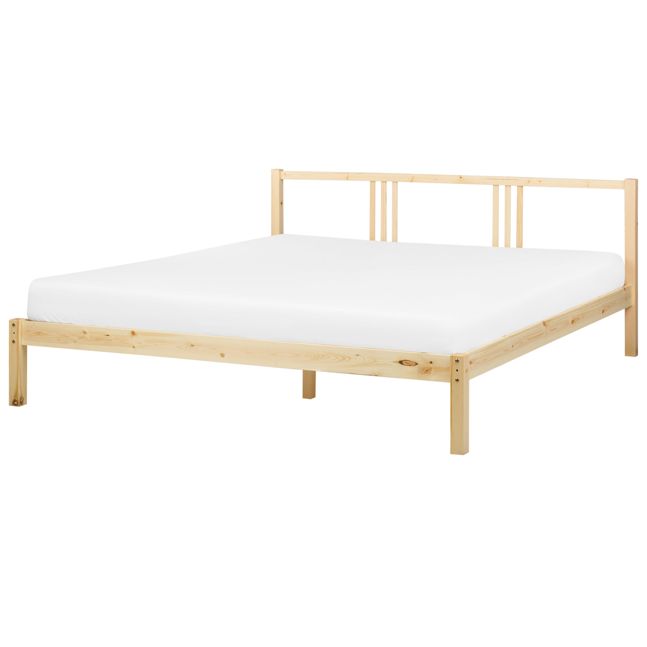 BETT mit Lattenrost 180x200 cm Heller Holzfarbton Vannes - Hellbraun, Holz (180/200cm) - Beliani