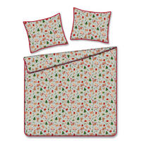 BETTWÄSCHE Satin DOGIMAS, 160x200 cm, Salbeigrün, Winter Weihnachten Bettbezug, Weihnachtsdeko, Christmas, Weihnachtsmotiv - Salbeigrün, Textil (160/200cm) - home&you