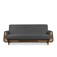 3-SITZER-SCHLAFSOFA GUSTAVO II mit Armlehnen, Dunkelgrau - Dunkelgrau, Holz/Holzwerkstoff (230/98/98cm) - KONSIMO®
