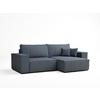 ECKSOFA MIT SCHLAFFUNKTION Zaya Blau Grau Webstoff - Blaugrau/Schwarz, Holz/Holzwerkstoff (255/148cm) - Maison de Reve