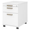ROLLCONTAINER - mit Hängeregistratur 58/42,8/59 cm in Weiß Streifengriff (Kunststoff) - Weiß, Holzwerkstoff (42.8/59/58cm) - bümö