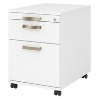 ROLLCONTAINER - mit Hängeregistratur 58/42,8/59 cm in Weiß Streifengriff (Kunststoff) - Weiß, Holzwerkstoff (42.8/59/58cm) - bümö