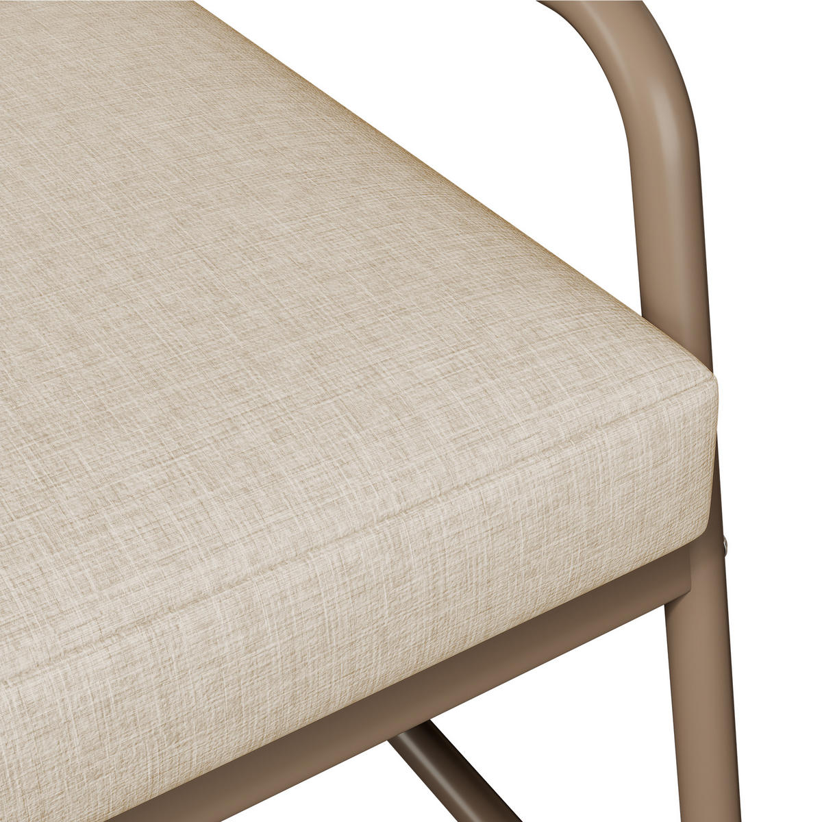 LOUNGESET 4 Personen Beige Mit Verstellbaren Füßen & Glastisch - Beige, Metall - FLIEKS