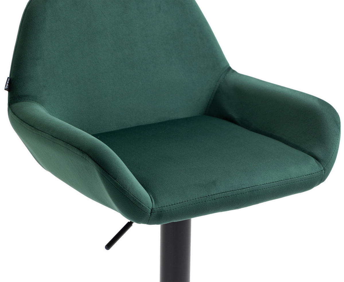BARHOCKER 2er Set Samt Dunkelgrün - Dunkelgrün/Schwarz, Textil/Metall (51/89/52cm) - CLP