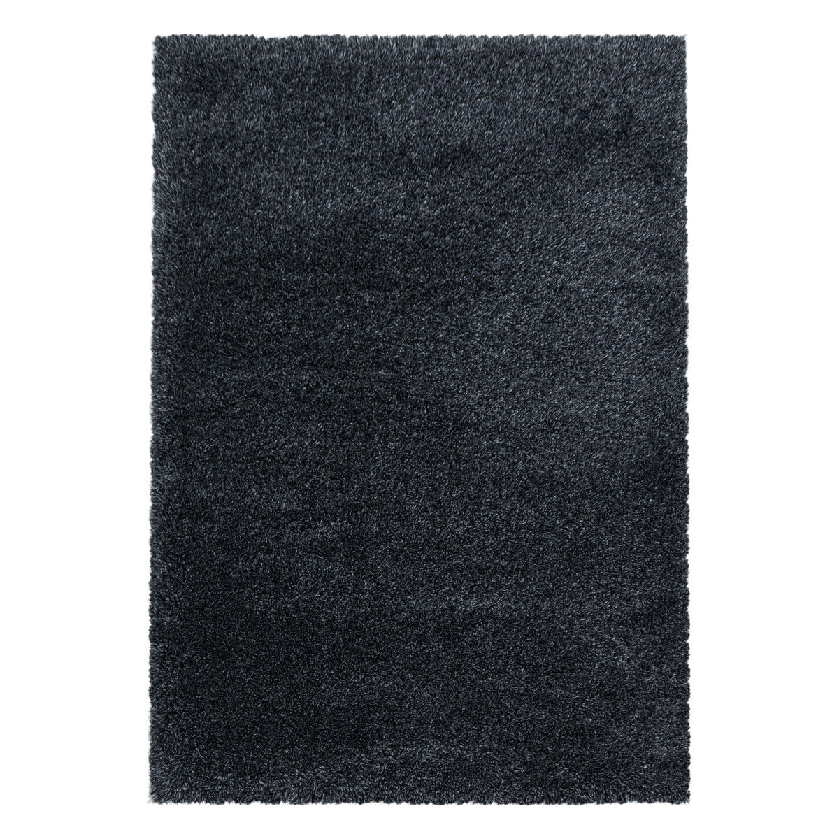 TEPPICH Hochflor Shaggy Uni Style Polypropylen Wohnzimmer Anthrazit Rechteckig 140x200 - Anthrazit, Textil (140/200cm) - KADIMA DESIGN