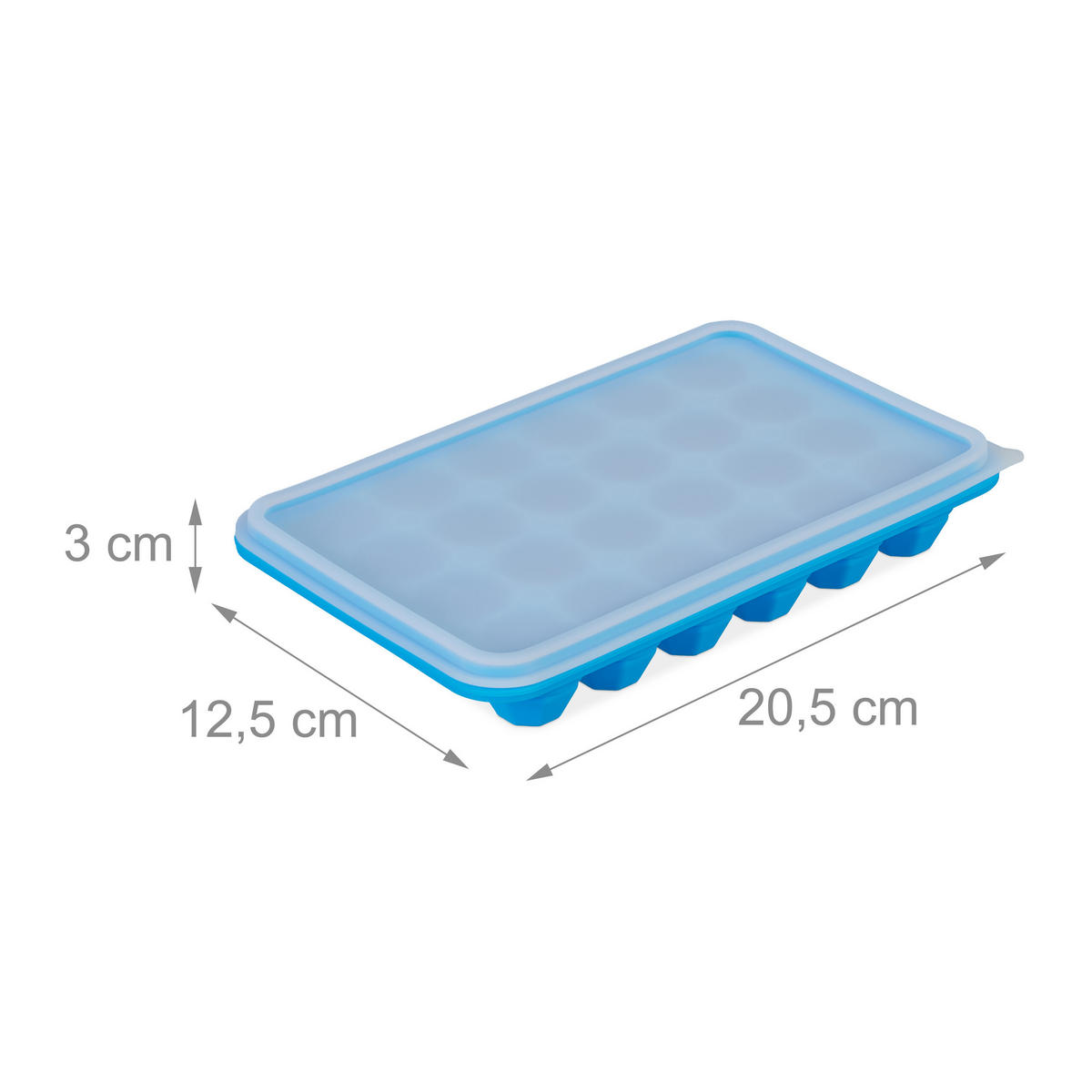 4XEISWÜRFELFORM - Blau, Kunststoff (20.5/3/12.5cm) - Relaxdays