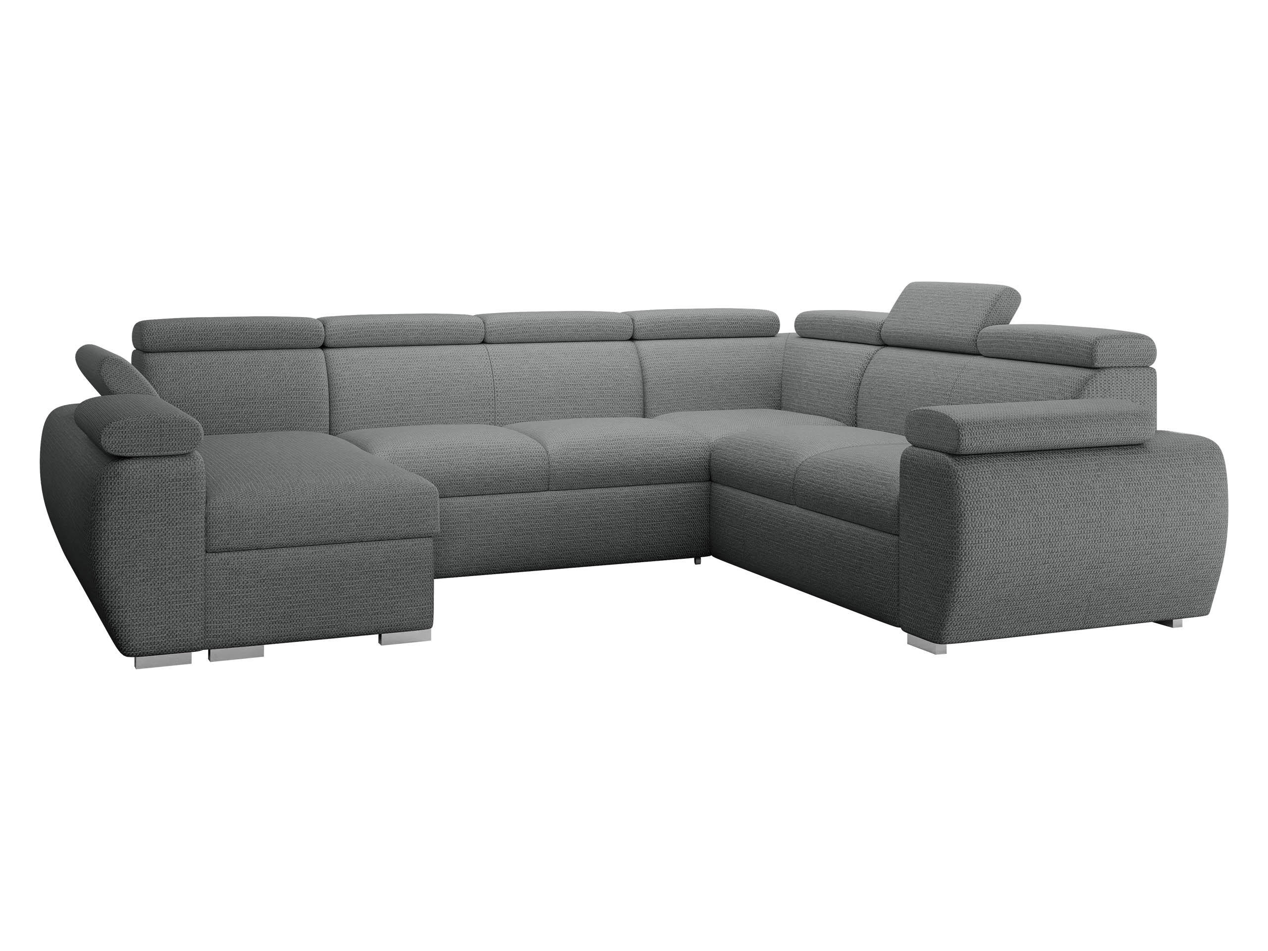 CANAPEA ÎN FORMĂ DE U Boston U, Stanga - LC+2P+R+2R - argintiu/culoare crom, material textil/lemn (325/98/260cm) - MIRJAN24