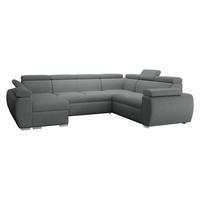 WOHNLANDSCHAFT Boston U, Seite: Links - LC+2P+R+2R - Chromfarben/Silberfarben, Holz/Textil (325/98/260cm) - MIRJAN24