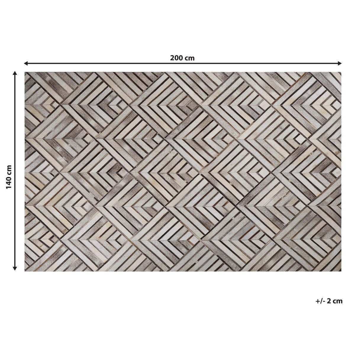 KURZFLOR-TEPPICH Tekir 200/140 cm - Beige, Fell (140/200cm) - Beliani