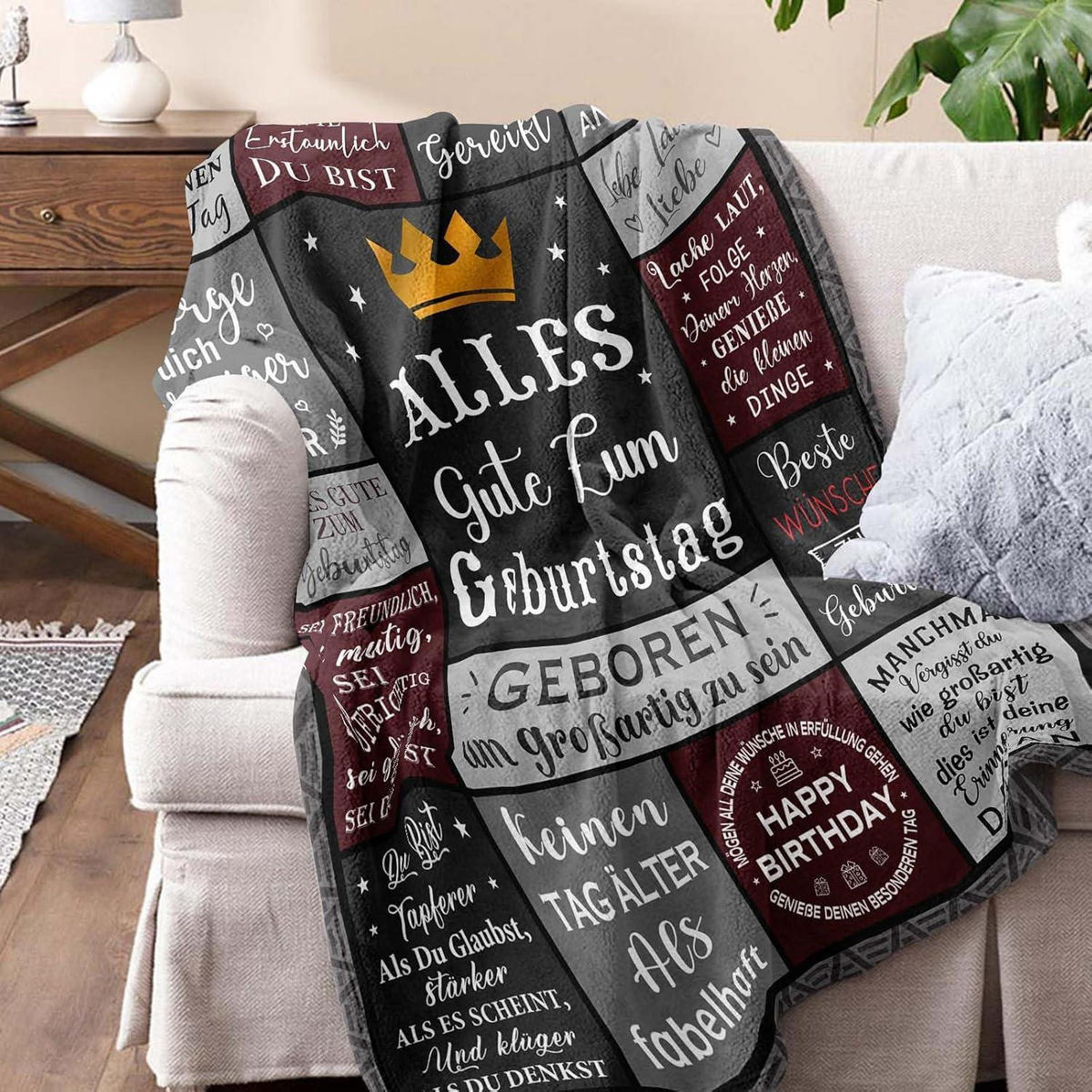 DECKE 200 x 150 cm Geburtstag Mann - Multicolor, Textil (150/200cm)