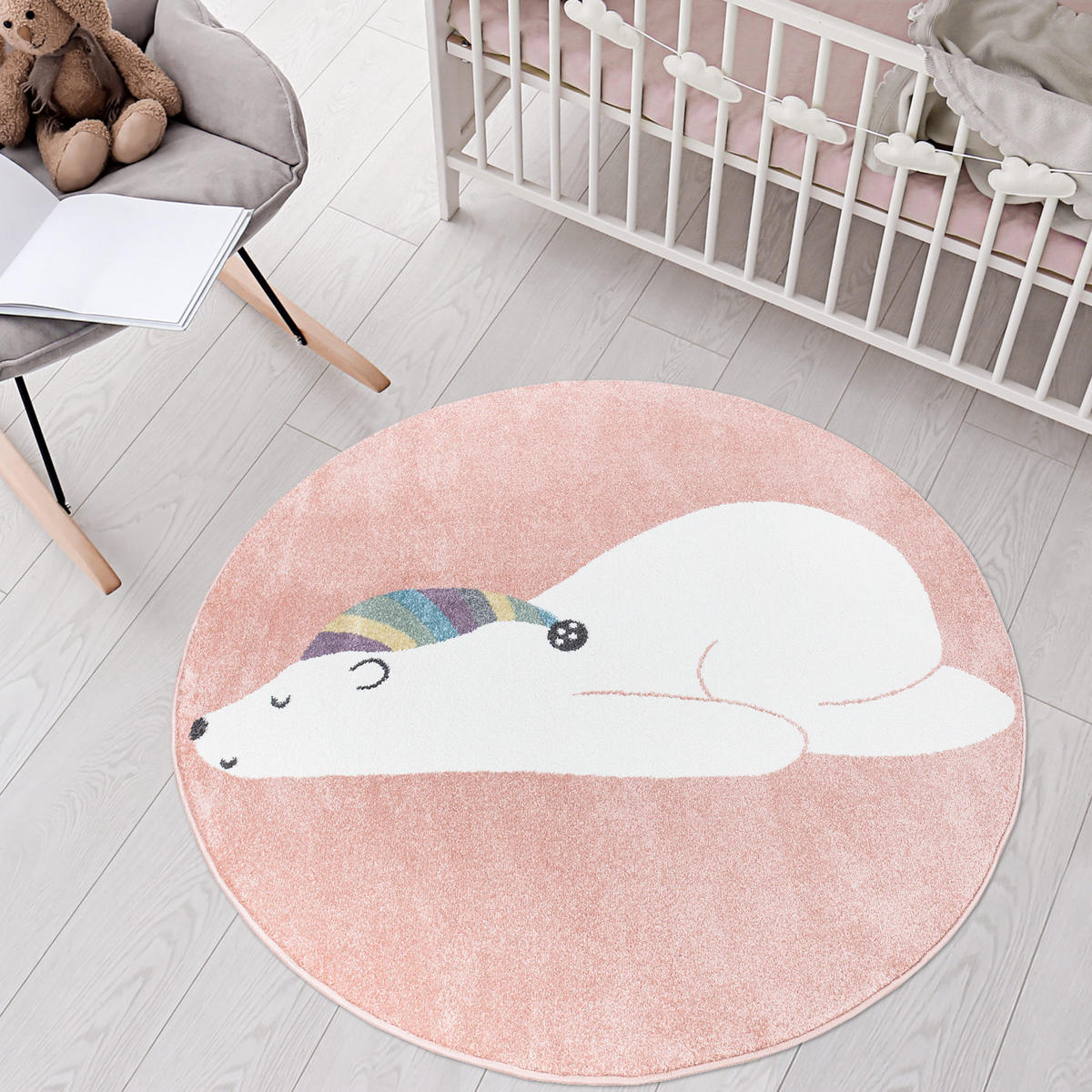 KINDERTEPPICH Anime 921 Rosa 120 cm Rund - Rosa, Textil (120/120cm) - carpet city
