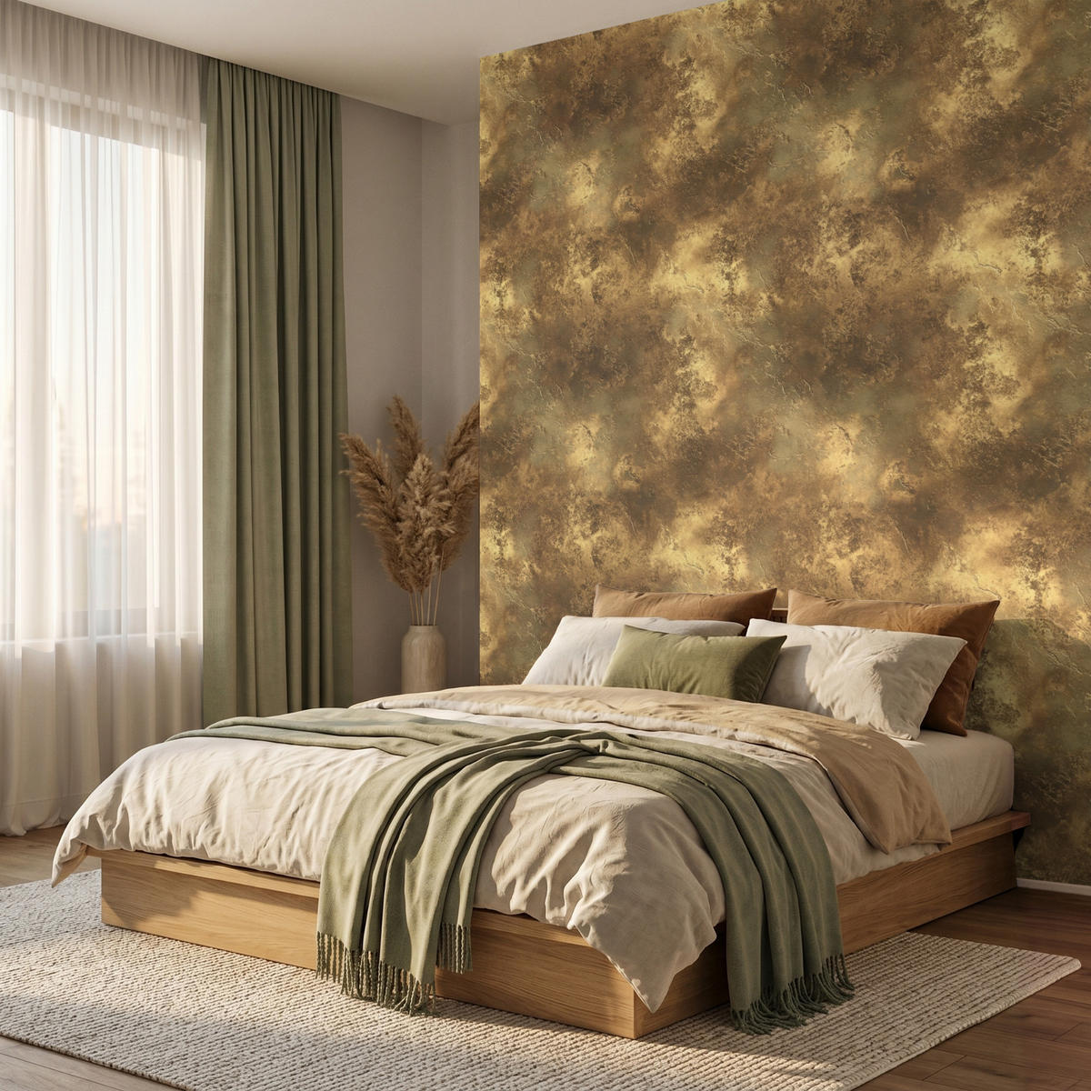 TAPETE - Antik - Metallic-Look - Gold - 240x300 cm - Messingfarben, Papier (240/300cm) - OnlyWow