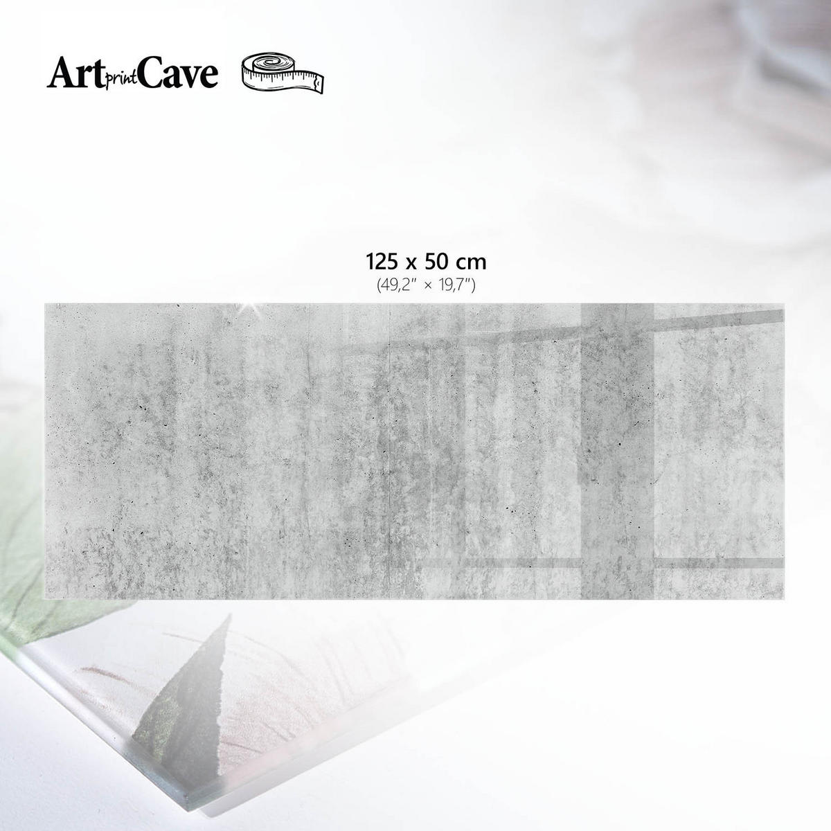 TISCHPLATTE 125x50 cm – Industriebeton - Weiß, Glas (0.4/125/50cm) - Wallfluent