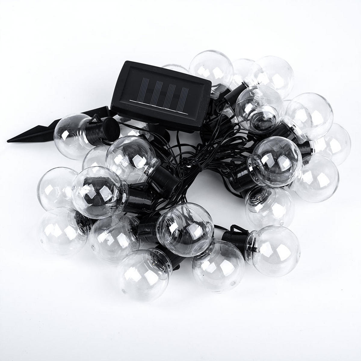 LED AUSSENLEUCHTE Solar Lichterkette Schwarz - Schwarz, Kunststoff (660/1/1cm)