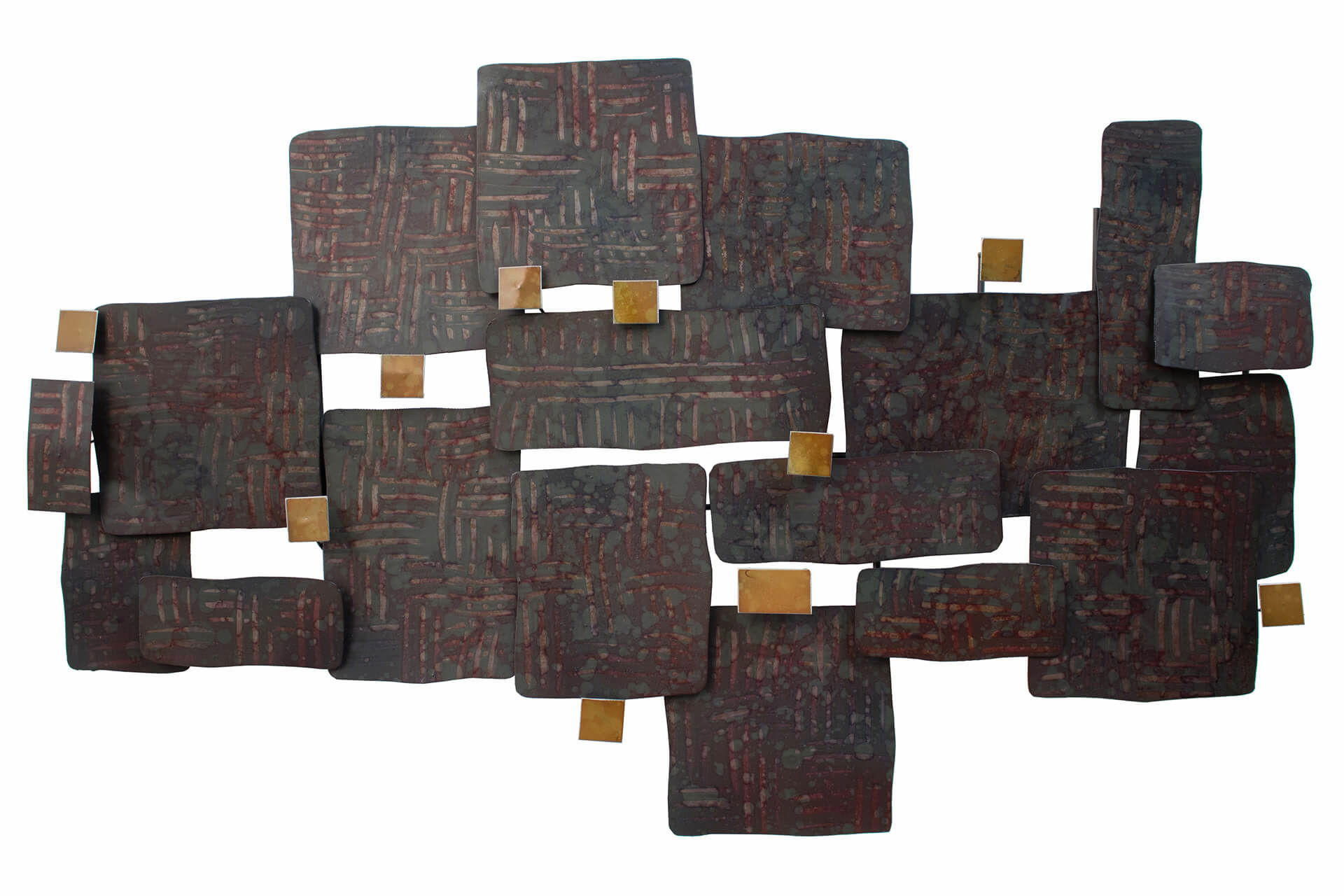 KUNSTLOFT KOVOVÁ NÁSTĚNNÁ DEKORACE HNĚDÁ, 103,5/62 CM