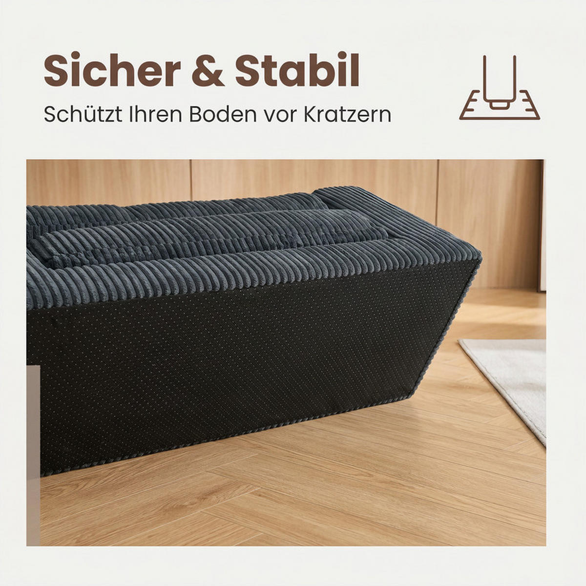 SCHLAFSOFA 140/85/54 cm Schwarz Cord - Schwarz, Textil (85/54/140cm) - Oxeza