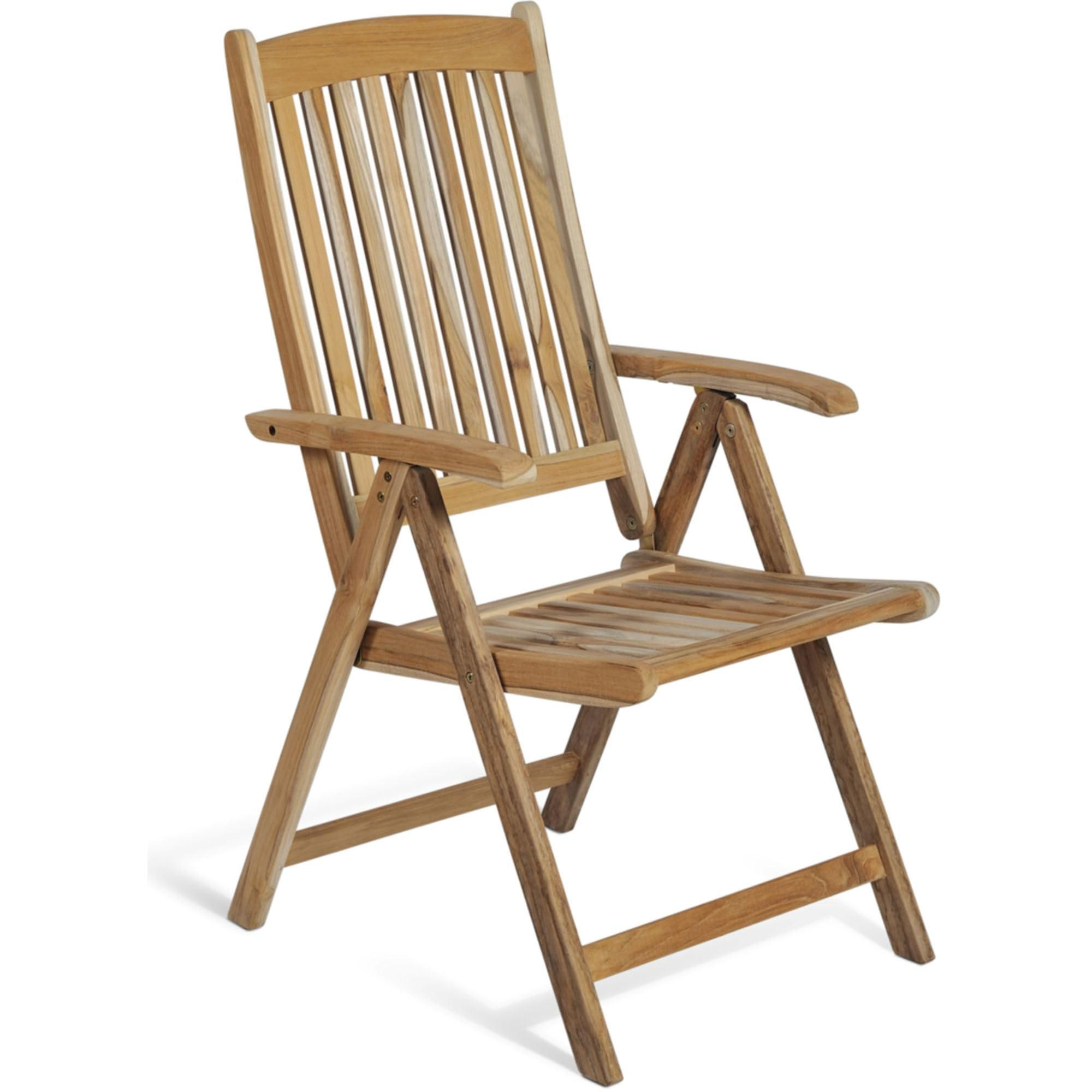 GARTENSTUHL Lennar Teak 5-fach verstellbar Hochlehner - Teakfarben, Holz (67/107/58cm) - DELUKE