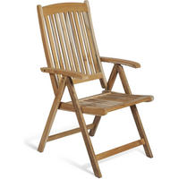 GARTENSTUHL Lennar Teak 5-fach verstellbar Hochlehner - Teakfarben, Holz (67/107/58cm) - DELUKE