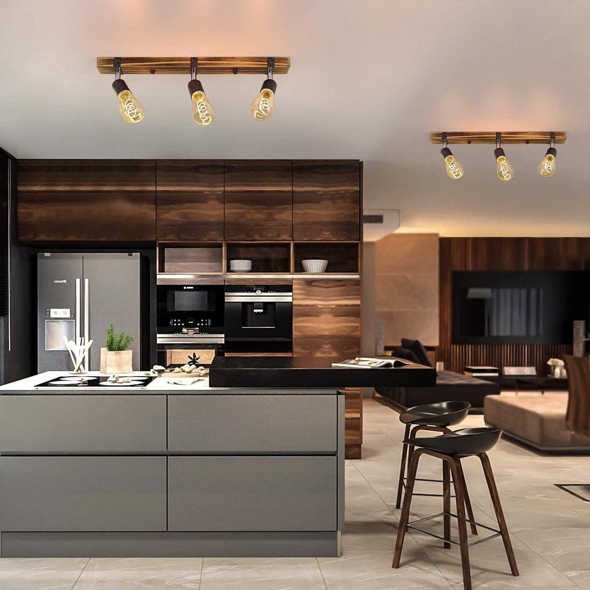 DECKENSTRAHLER Albrun 3-flammig 55/6/3 cm - Braun, Metall (55/6/3cm) - Nettlife