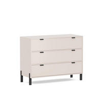 KOMMODE Calma Sandbeige, Schubladenkommode mit Schwarz Beine - Beige/Schwarz, Holzwerkstoff (109/85/45cm) - Bettso