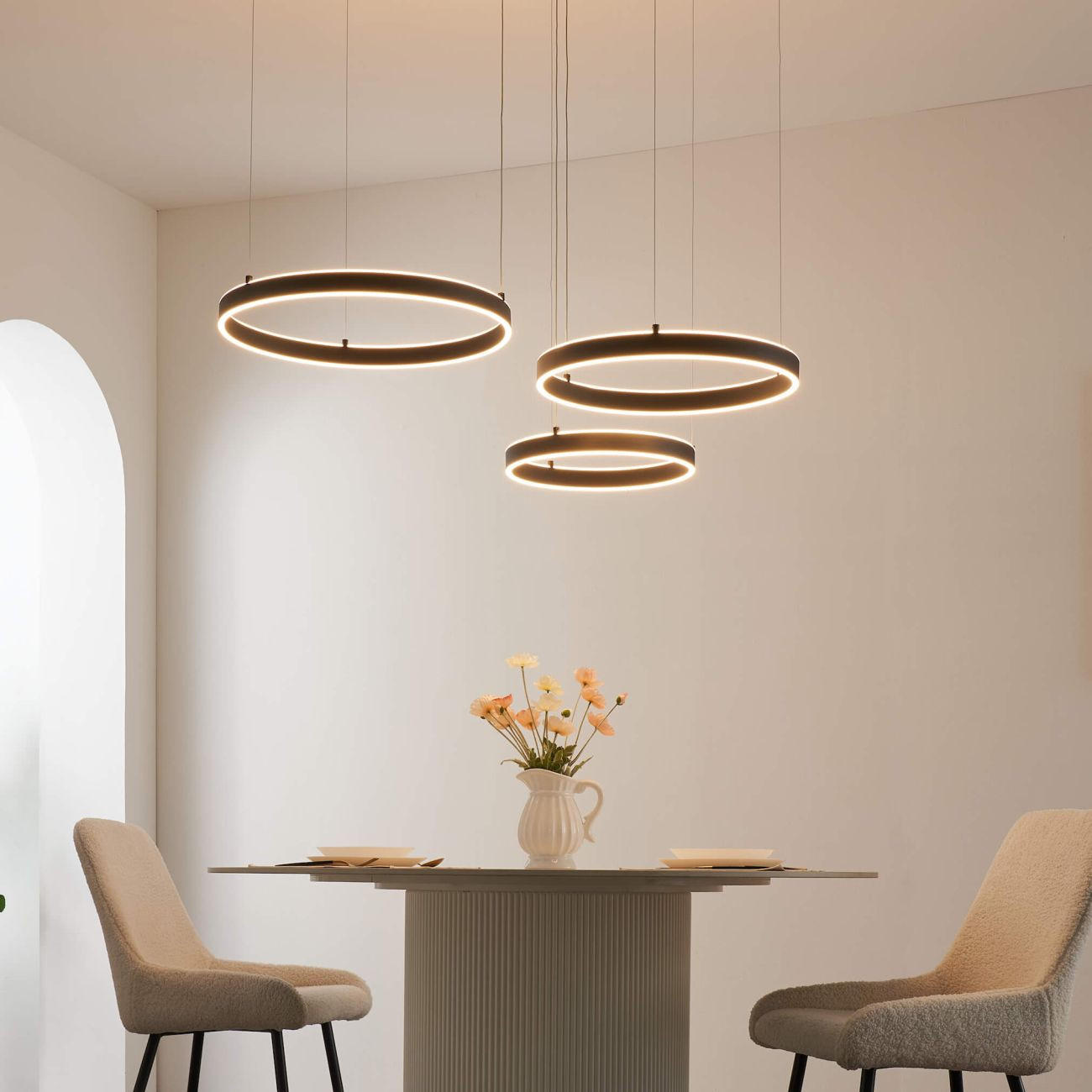 HÄNGELEUCHTE Blisko, Schwarz, 89.5cm - Schwarz, Metall (89.5/110/120cm) - KOSILUM