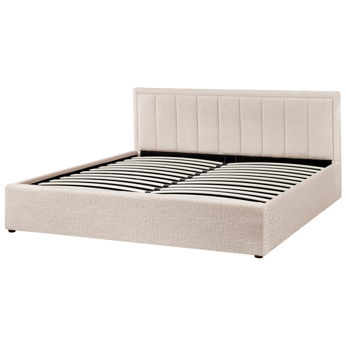 BETT mit Stauraum 180/200 cm Bouclé Beige Montlaur - Beige, Textil (180/200cm) - Beliani