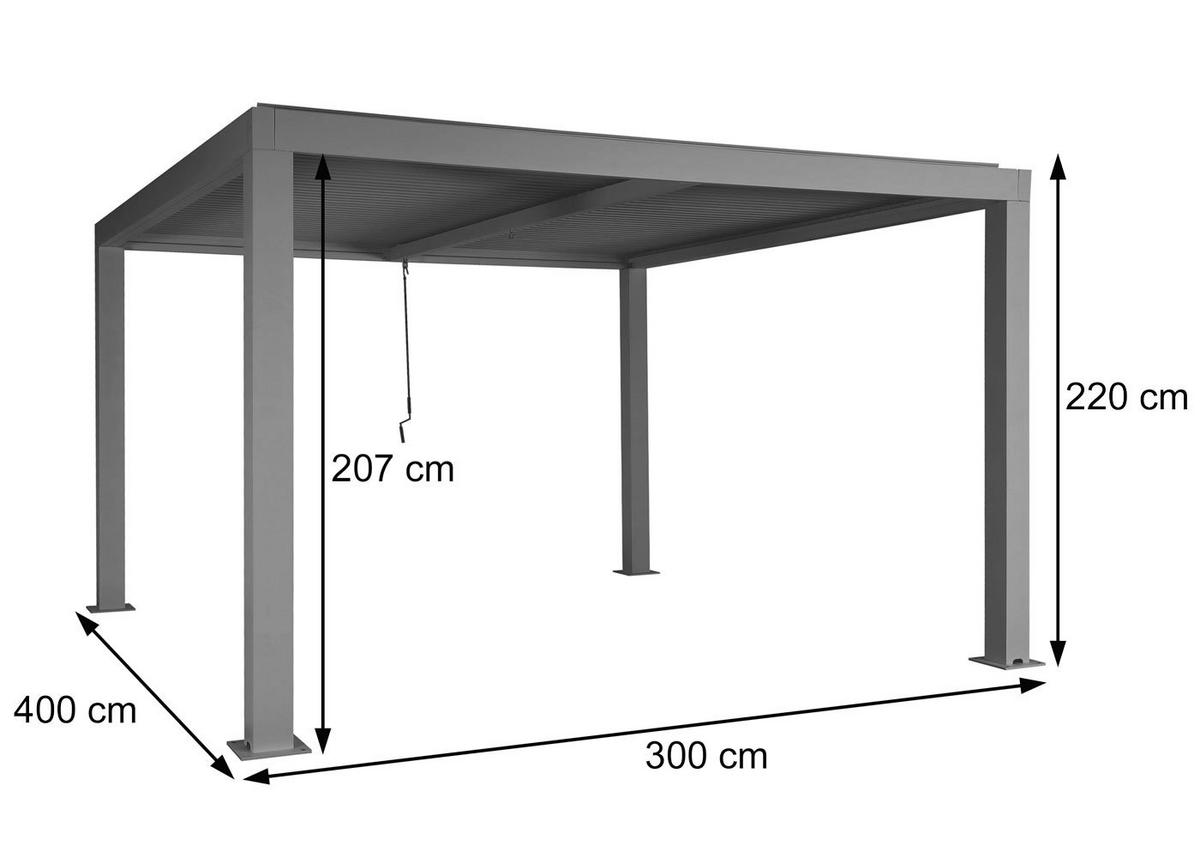 PERGOLA Anthrazit - Anthrazit, Metall (400/220/300cm) - MCW