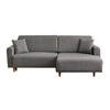 ECKSOFA mit Schlaffunktion und rechtsseitiger Récamiere aus Stoff - mane 246/160/85 cm - Grau, Holz (160/246cm) - Calicosy