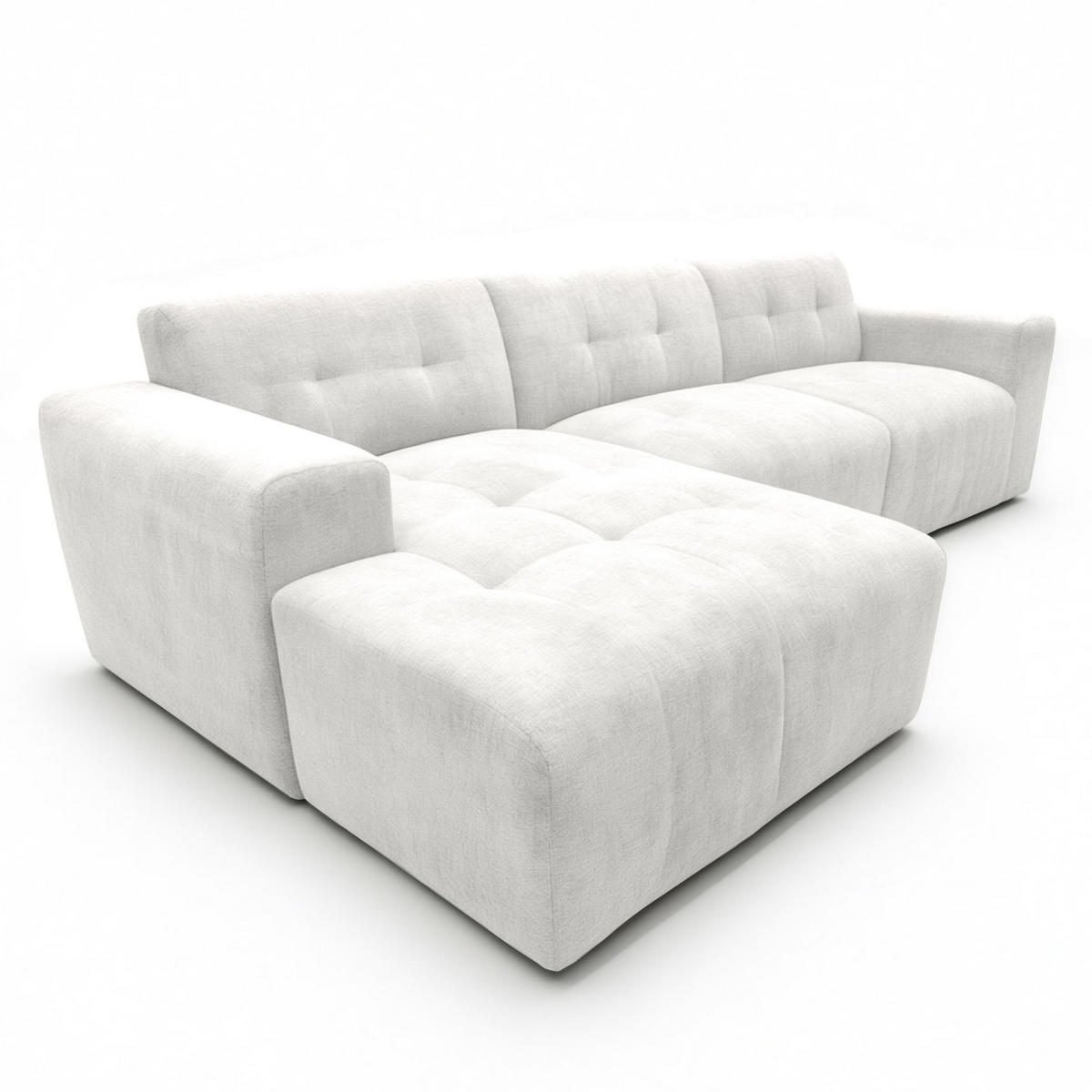 ECKSOFA L Form Corlu Weiß 310/165/78 cm – stilvolle kleine Eckcouch Links - Schwarz/Weiß, Kunststoff/Textil (310/165cm) - AX Living