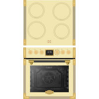 EINBAU-BACKOFEN mit Induktionskochfeld EHC 6776 I ElfAD Elfenbein 60cm - Beige, Metall (59.5/59.5/56cm) - Kaiser