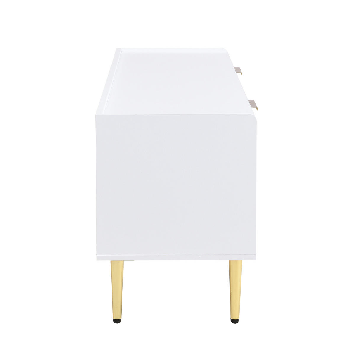 TV-LOWBOARD aus MDF 170x35x47,5 cm Weiß mit Stauraum, Kabeldurchführung und goldfarbenen Metallfüßen - Weiß, Holzwerkstoff (170/47.5/35cm) - IVMEU