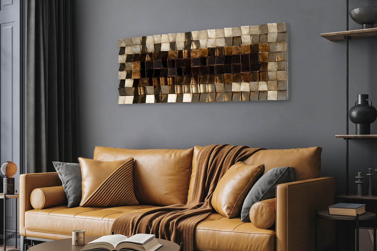 WANDBILD Braun 127/55 cm - Braun, Holz/Kunststoff (8.05/55cm) - KUNSTLOFT