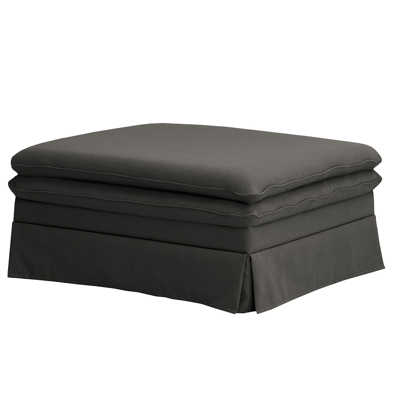 POLSTERHOCKER mit Husse - Webstoff - Anthrazit/Schwarz, Kunststoff/Textil (105/45/90cm) - home24